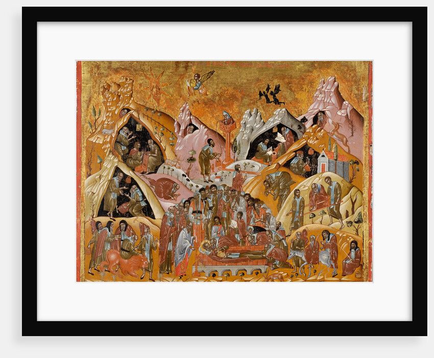 The Dormition of Saint Sabbas the Sanctified, End of 16th cen by Byzantine icon