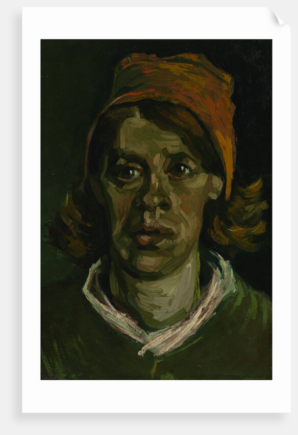 Head of a Peasant woman with red hood, 1885 by Vincent van Gogh