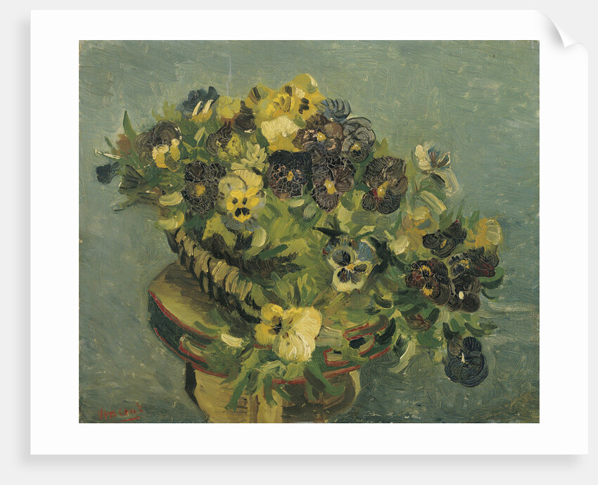 Basket of pansies on a small table, 1887 by Vincent van Gogh