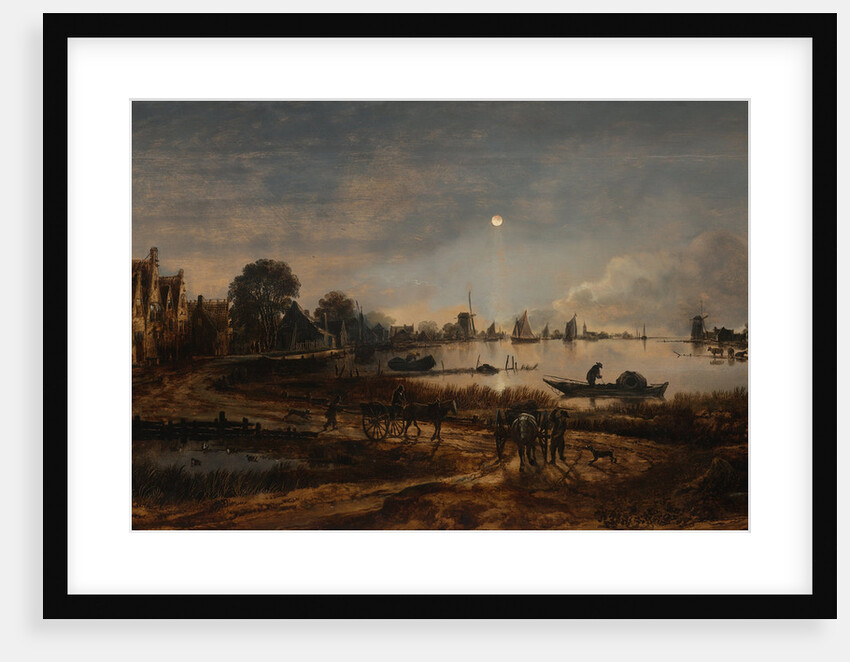 River view by moonlight, c. 1645 by Aert van der Neer