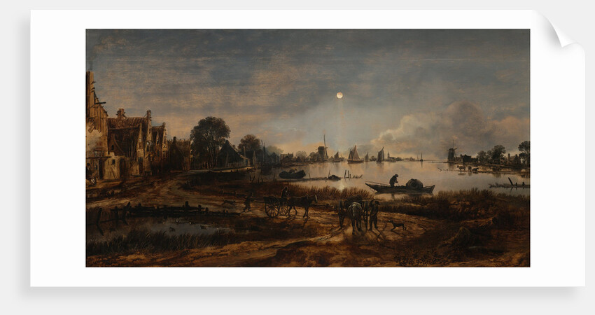 River view by moonlight, c. 1645 by Aert van der Neer
