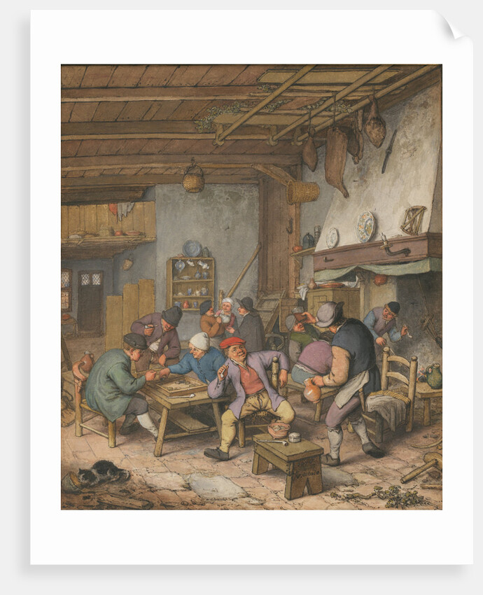 Room in an Inn with Peasants Drinking, Smoking and Playing Backgam, 1678 by Adriaen Jansz van Ostade