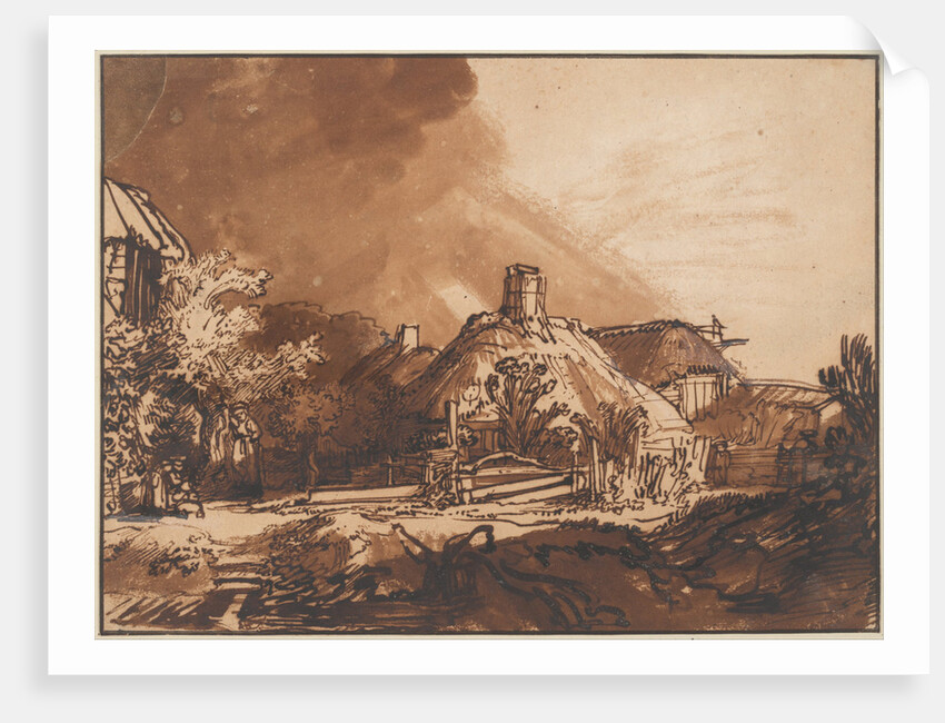 Cottages under a Stormy Sky, c. 1640 by Rembrandt van Rhijn