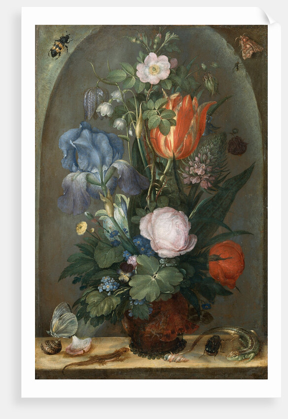 Flower Still Life with Two Lizards, 1603 by Roelant Savery