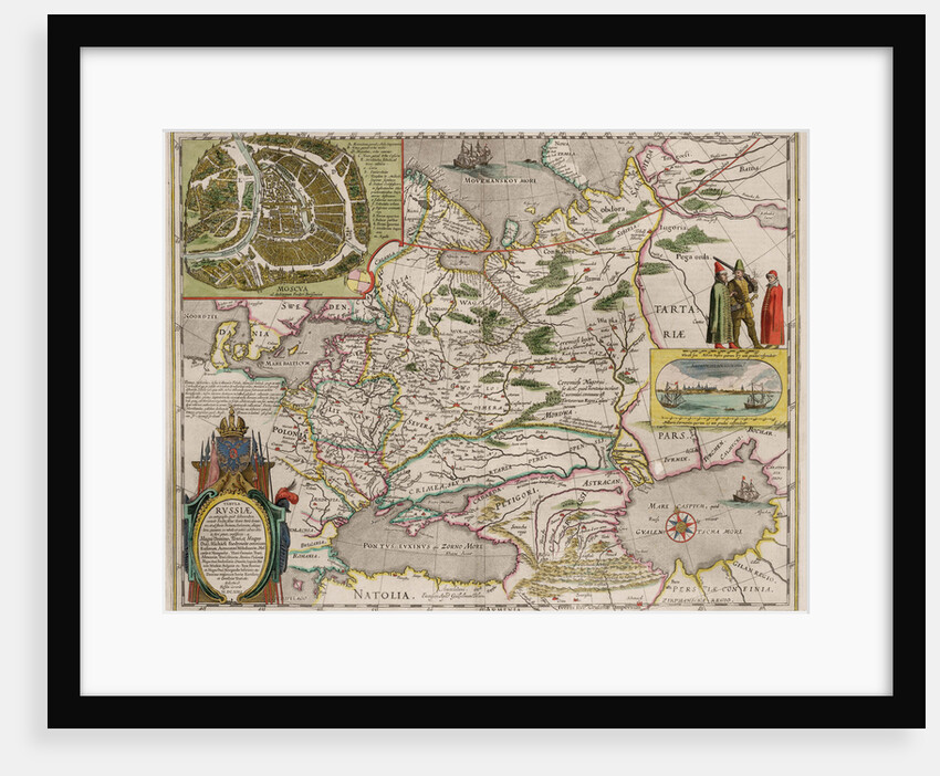 Map of Russia and Moscow by Willem Janszoon Blaeu