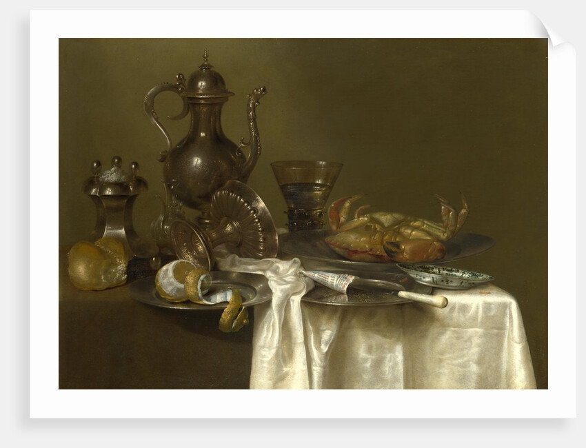 Still Life: Pewter, Silver Vessels and a Crab, ca 1636 by Willem Claesz Heda
