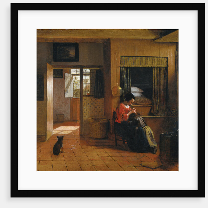 Interior with a Mother delousing her Childs Hair (A Mothers Duty), 1659-1660 by Pieter Hooch de