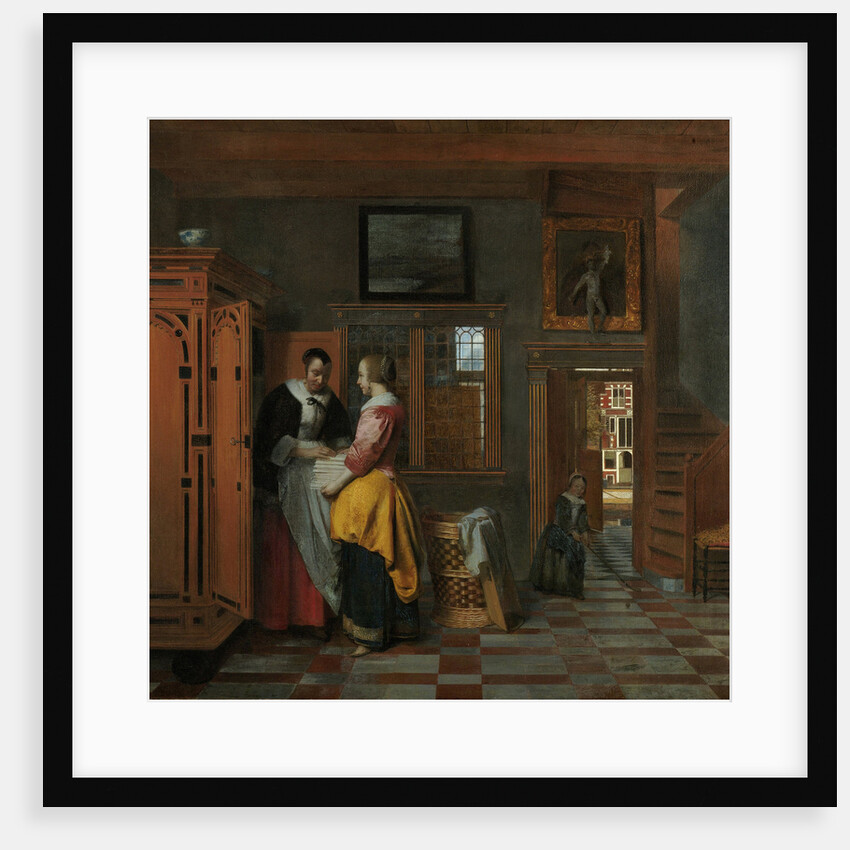 Interior with Women beside a Linen Chest, 1663 by Pieter Hooch de