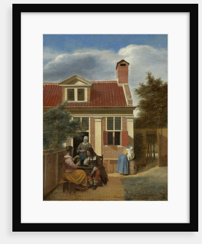 A company in the courtyard behind a house, 1663-1665 by Pieter Hooch de