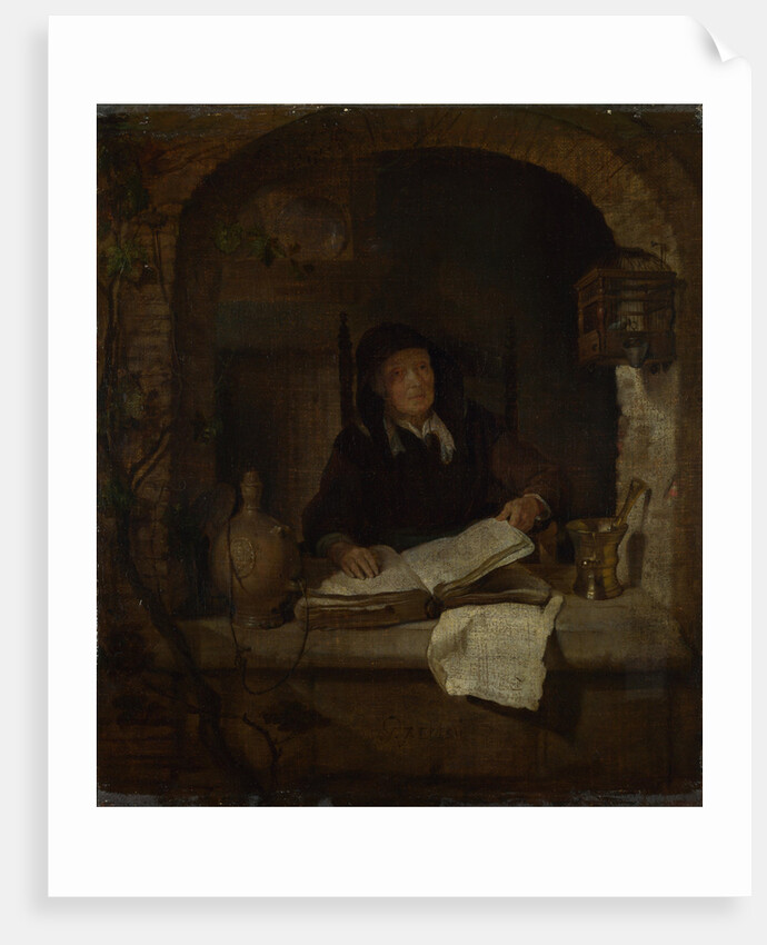 An Old Woman with a Book, c. 1660 by Gabriel Metsu