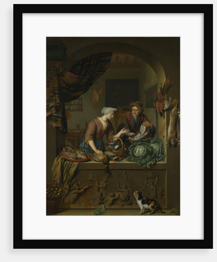 A Woman and a Fish-pedlar in a Kitchen, 1713 by Willem van Mieris