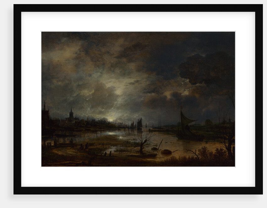 A River near a Town, by Moonlight, c. 1645 by Aert van der Neer