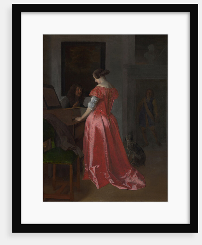 A Woman standing at a Harpsichord, ca 1675 by Jacob Lucasz. Ochtervelt