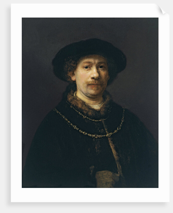 Self Portrait with Beret and Two Gold Chains, ca 1642 by Rembrandt van Rhijn