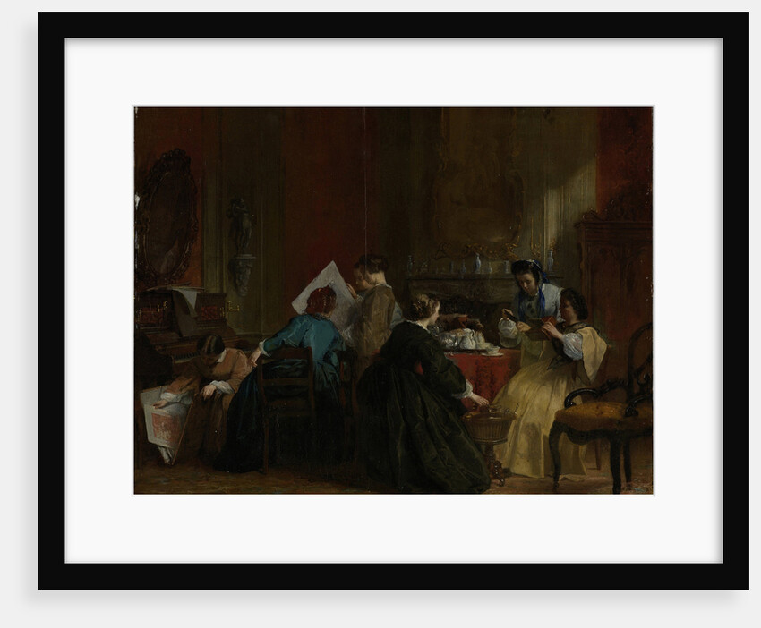 Company of ladies watching stereoscopic photographs, before 1868 by Jacob Spoel