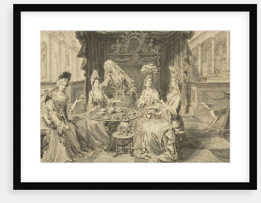 Elegant Society at Round Table, um 1700 by Philip Tidemann