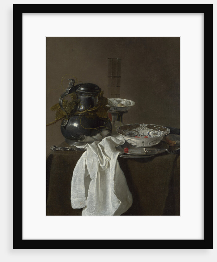 Still Life with a Pewter Flagon and Two Ming Bowls, 1651 by Jan Jansz. Treck