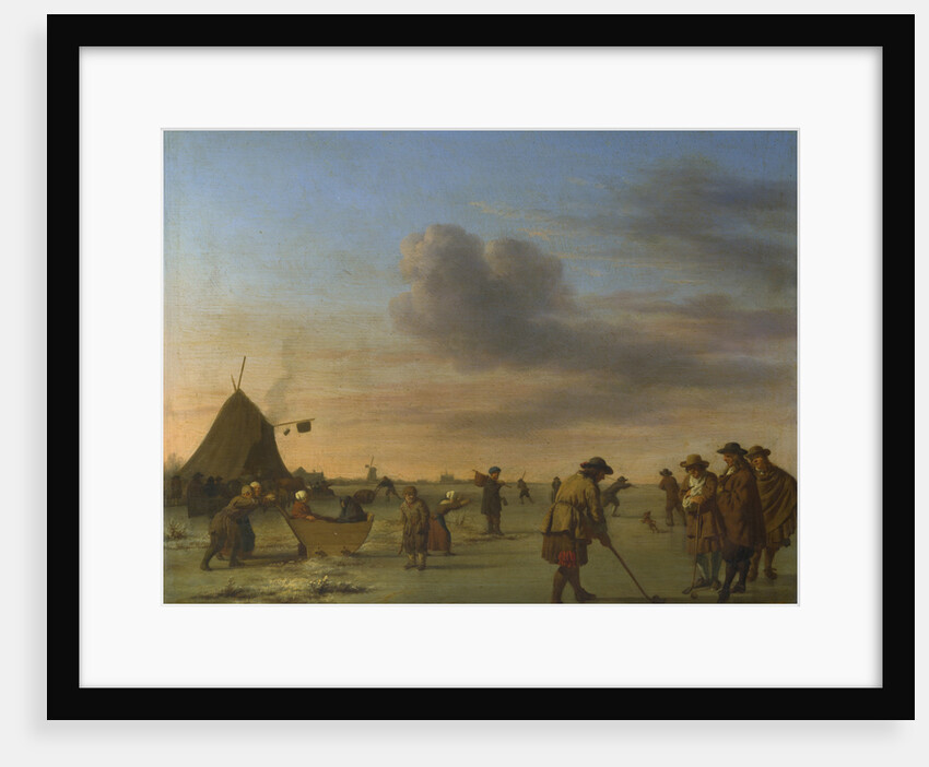 Golfers on the Ice near Haarlem, 1668 by Adriaen van de Velde