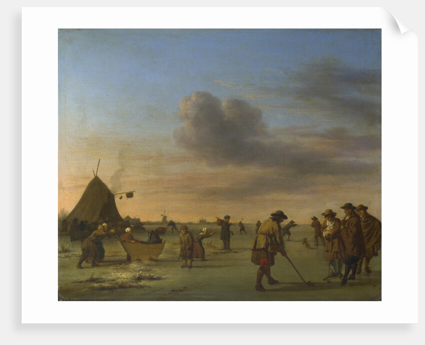 Golfers on the Ice near Haarlem, 1668 by Adriaen van de Velde