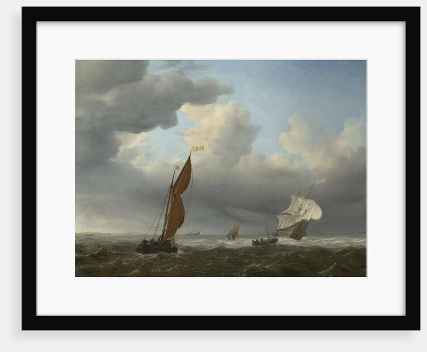 A Dutch Ship and Other Small Vessels in a Strong Breeze, 1658 by Willem van de Velde the Younger