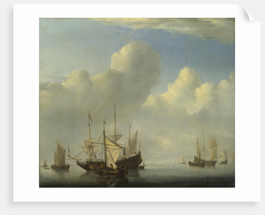 A Dutch Ship coming to Anchor, 1657 by Willem van de Velde the Younger