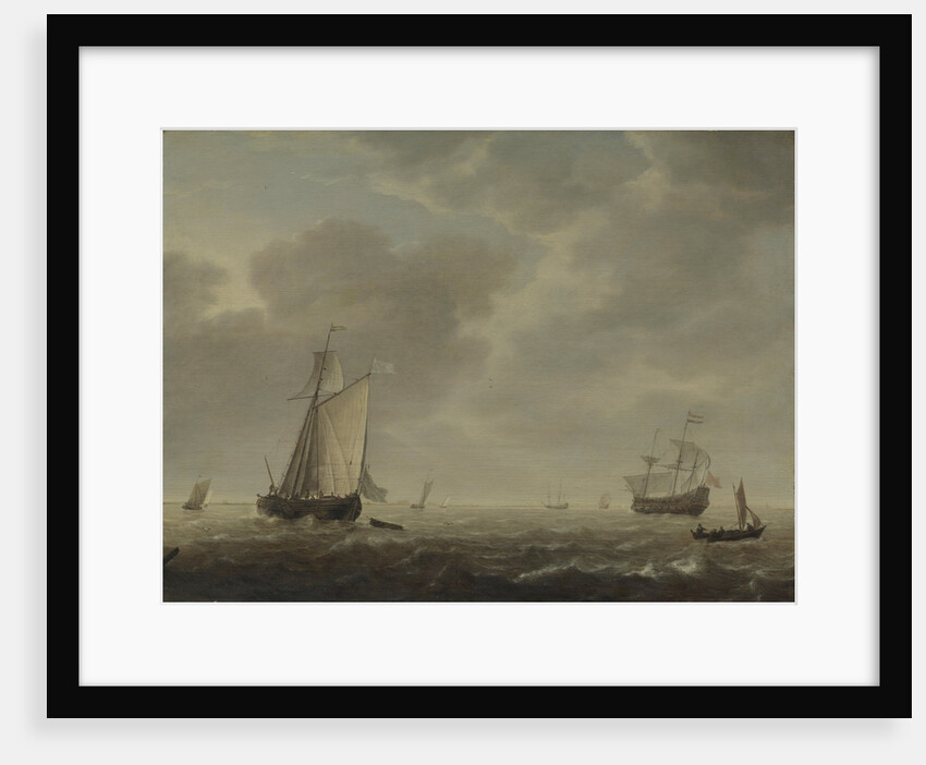 A Dutch Man-of-war and Various Vessels in a Breeze, c. 1640 by Simon de Vlieger