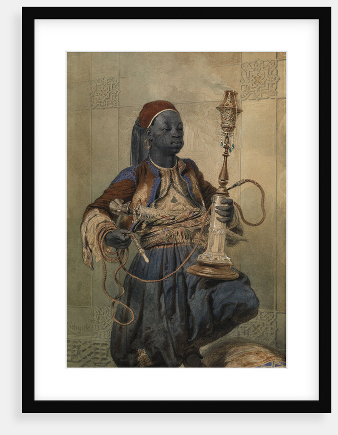 Nubian with a Waterpipe, 1862 by Mihály Zichy