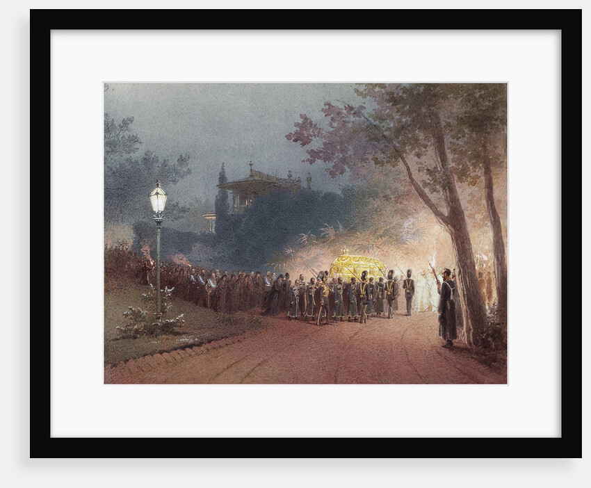 Carrying the coffin with the body of Alexander III from the Small Palace at Livadia, 1895 by Mihály Zichy