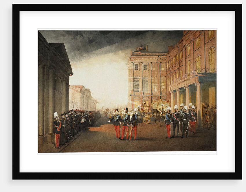 Parade in front of the Anichkov Palace on 26 February 1870, 1870 by Mihály Zichy