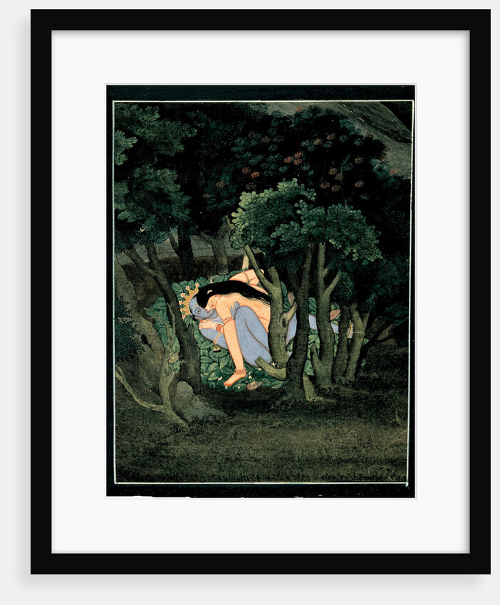 Krishna embraced by Radha, ca 1775 by Indian Art