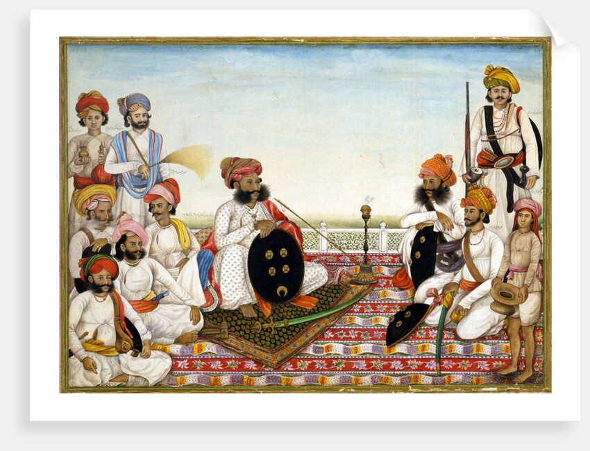 Thakur Dawlat Singh Among Courtiers, ca 1825 by Ghulam Ali Khan