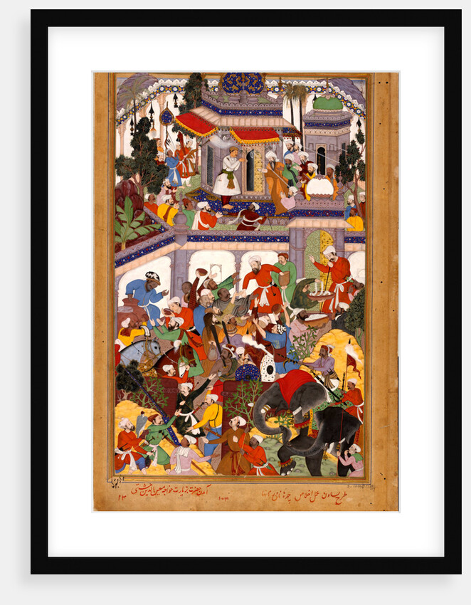 Akbar visits the shrine of Khwajah Muin ad-Din Chishti at Ajmer, ca 1590 by Basawan
