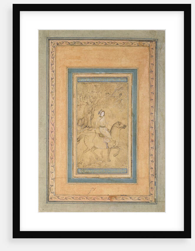 Horseman in a Landscape, Mid of 17th cen by Iranian master