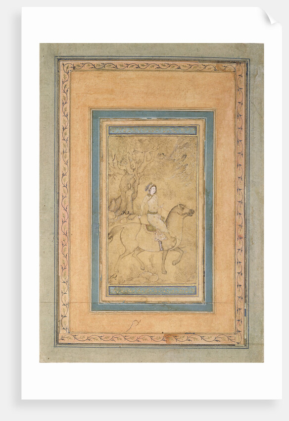 Horseman in a Landscape, Mid of 17th cen by Iranian master