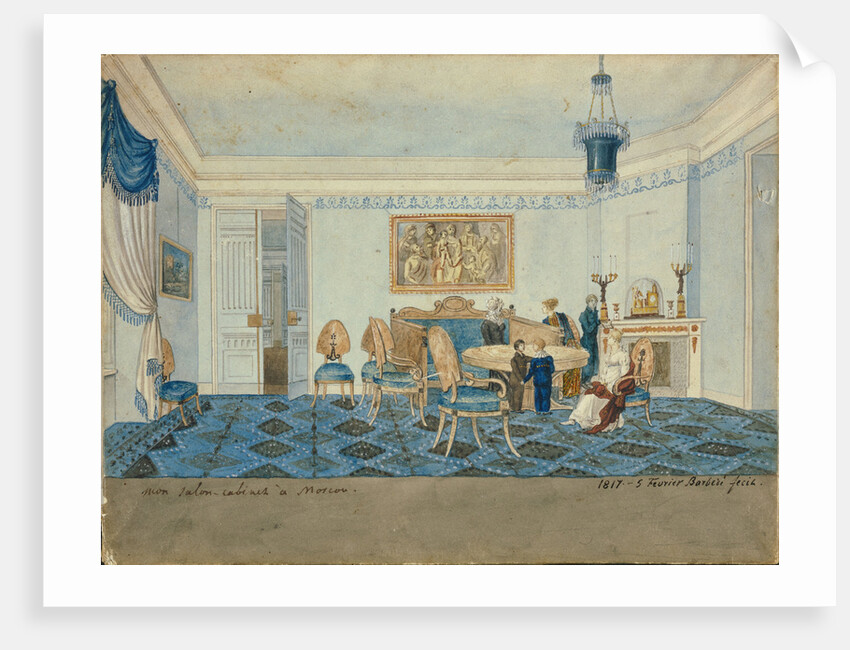 Salon Interior in the House of Zinaida Volkonskaya in Moscow, 1817 by Michelangelo Barberi