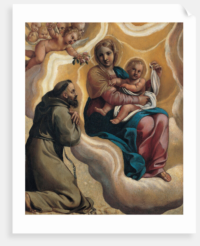 Madonna with the Child and Saint Francis, 1605 by Antonio Marziale Carracci