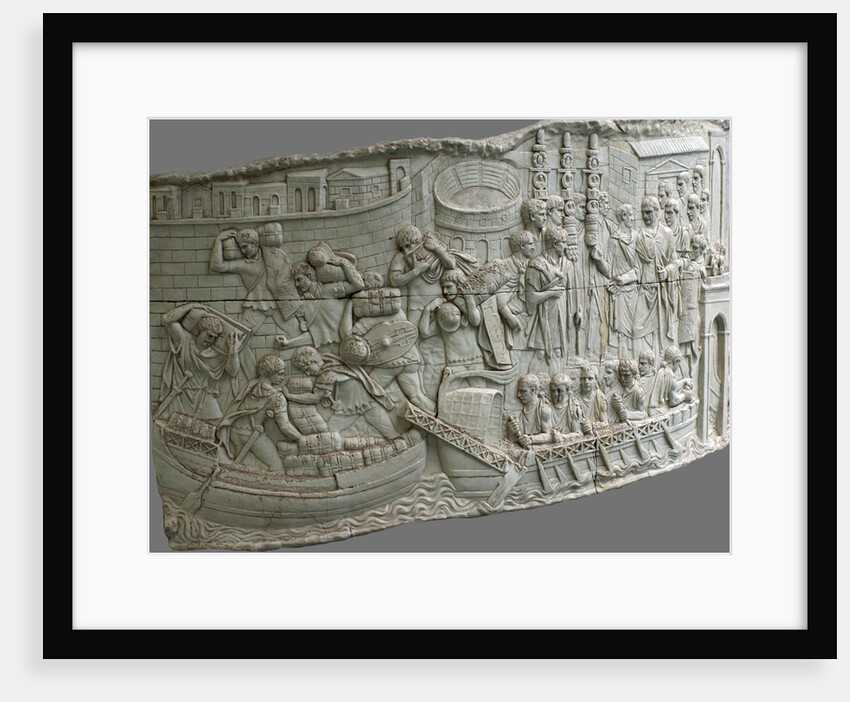 The Roman galleys. Relief detail of Trajans Column, 1st-2nd century by Classical Antiquities