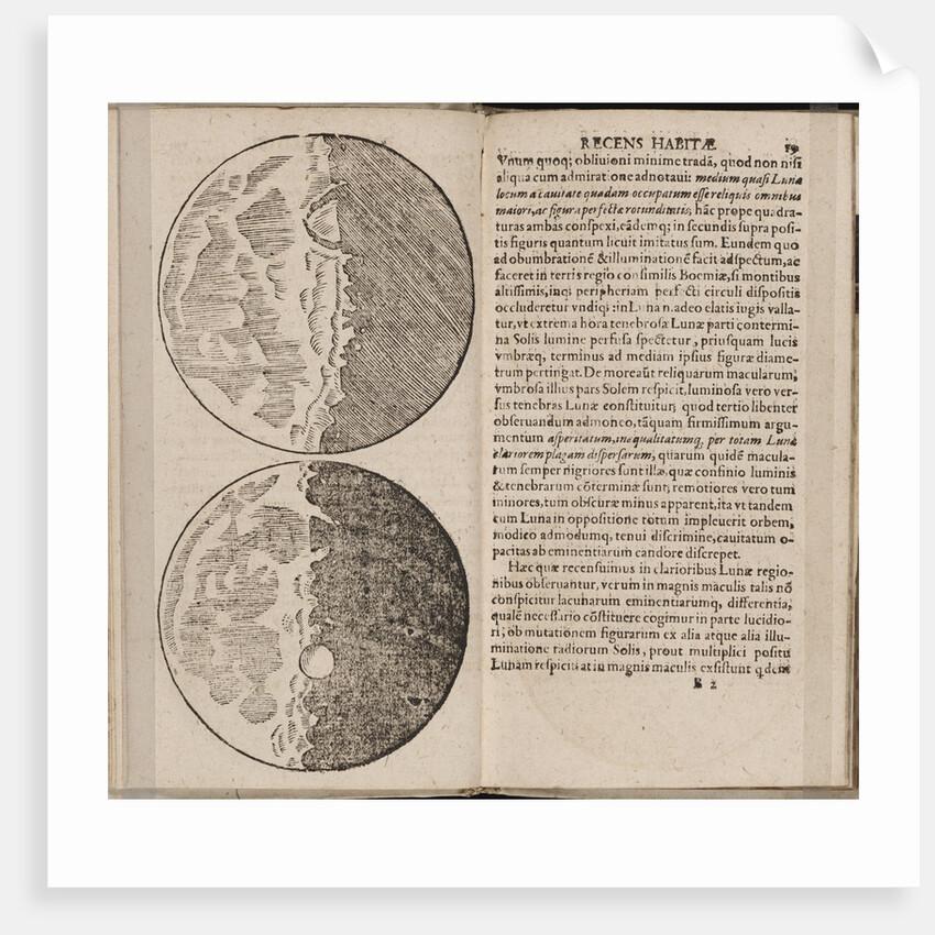 Leaf of book Sidereus Nuncius (Sidereal Messenger) by Galileo Galilei, 1610 by Galileo Galilei