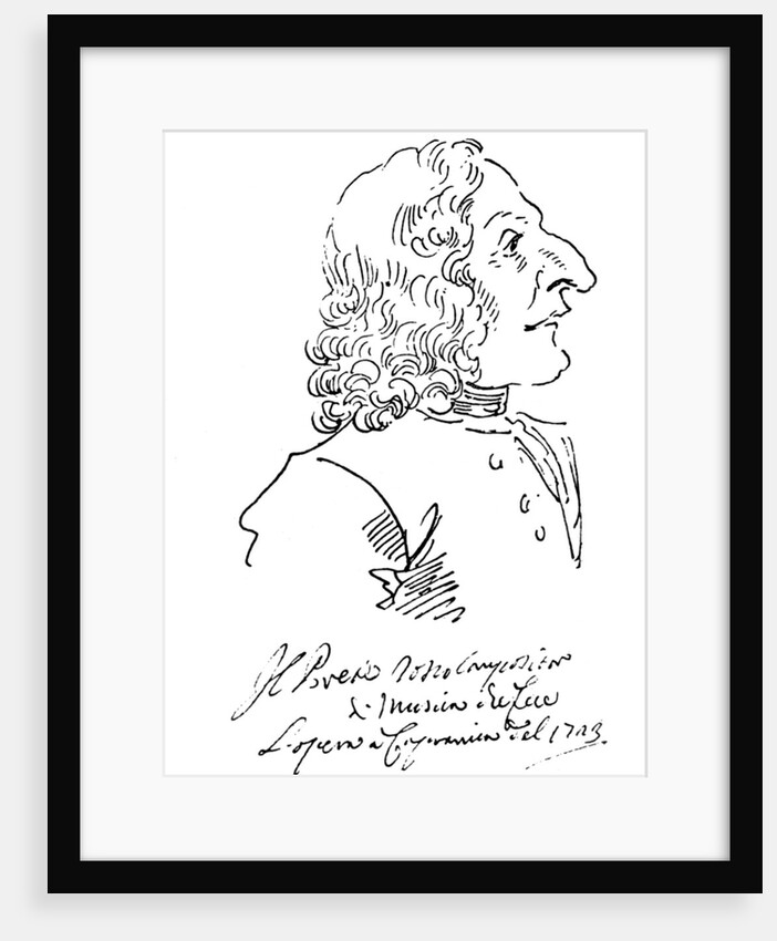Caricature of composer Antonio Vivaldi, 1723 by Pier Leone Ghezzi