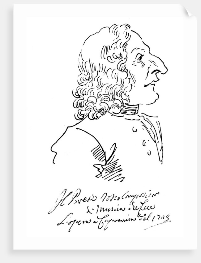 Caricature of composer Antonio Vivaldi, 1723 by Pier Leone Ghezzi