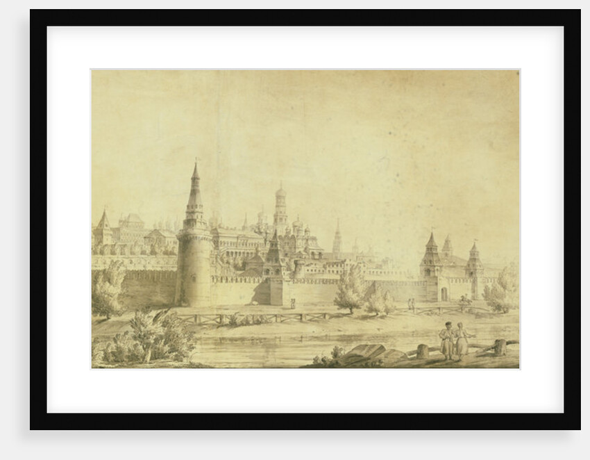 Panoramic view of Moscow Kremlin by the End of the 18th century, End 1790s by Giacomo Antonio Domenico Quarenghi