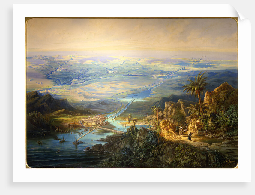 The Suez Canal, 1864 by Alberto Rieger
