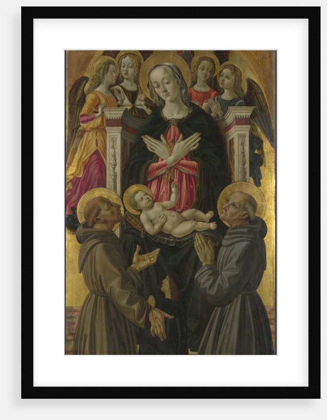 The Virgin and Child with Saints, Angels and a Donor (from Altarpiece: The Virgin and Child with Saints), ca 1475 by Bartolomeo Caporali