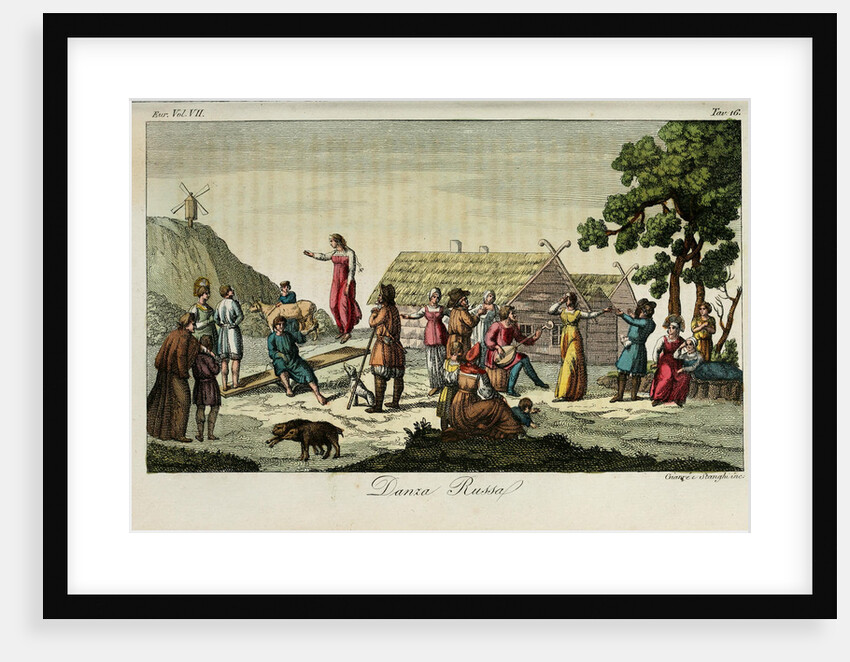 Russian dance. Illustration from Il costume antico e moderno o storia del governo? by Giulio Ferrario, 1831 by Luigi Giarrè
