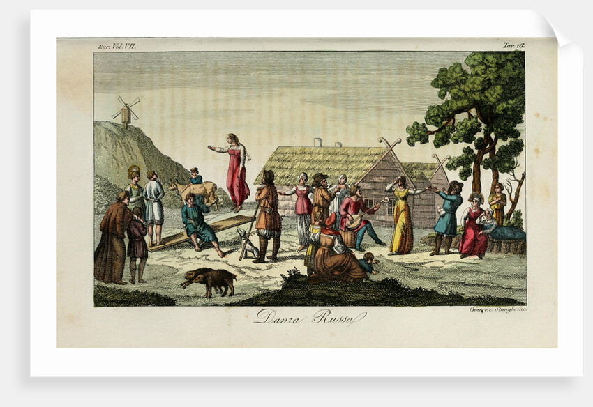 Russian dance. Illustration from Il costume antico e moderno o storia del governo? by Giulio Ferrario, 1831 by Luigi Giarrè