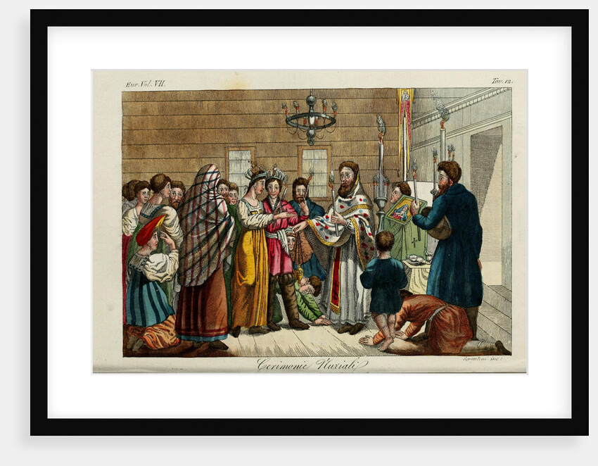 The Betrothal. Illustration from Il costume antico e moderno o storia del governo? by Giulio Ferrario, 1831 by Luigi Giarrè