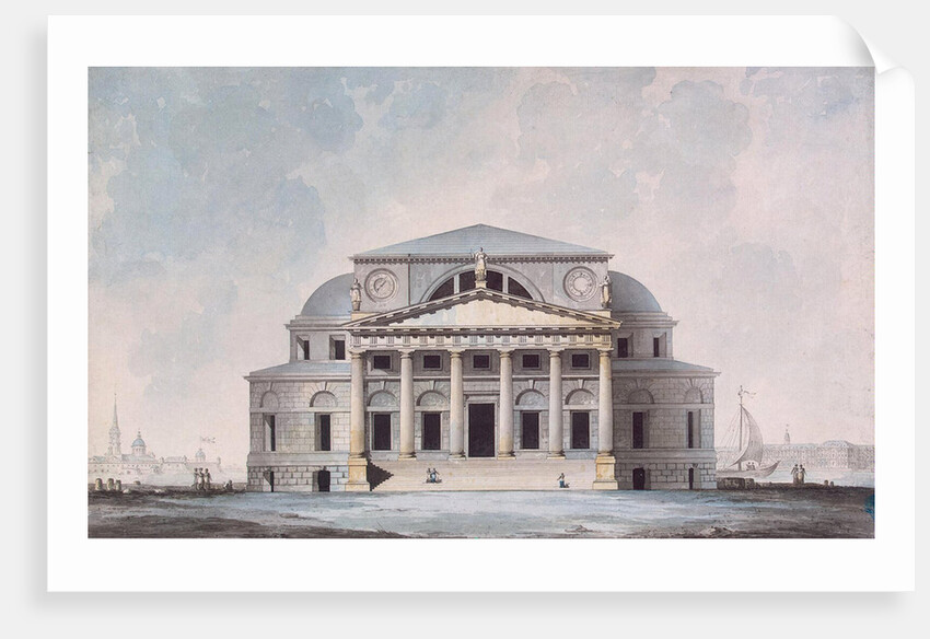 Facade of the Stock Exchange Building in Saint Petersburg, 1783 by Giacomo Antonio Domenico Quarenghi