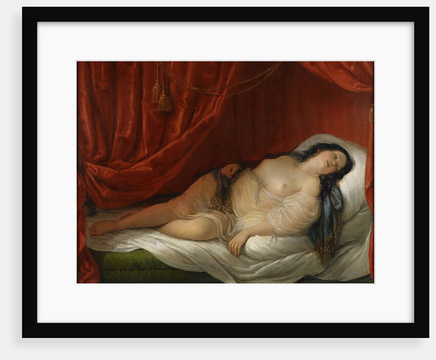 An odalisque in red interior, Early 19th cen by Natale Schiavoni