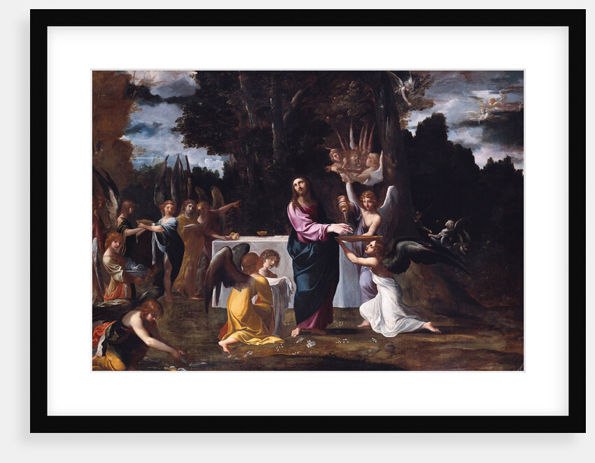 Christ in the Wilderness, Served by Angels, ca 1608 by Lodovico Carracci