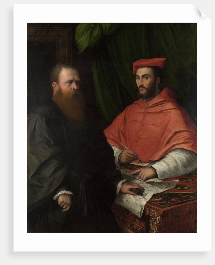 Cardinal Ippolito de Medici and Monsignor Mario Bracci, after 1532 by Girolamo da Carpi